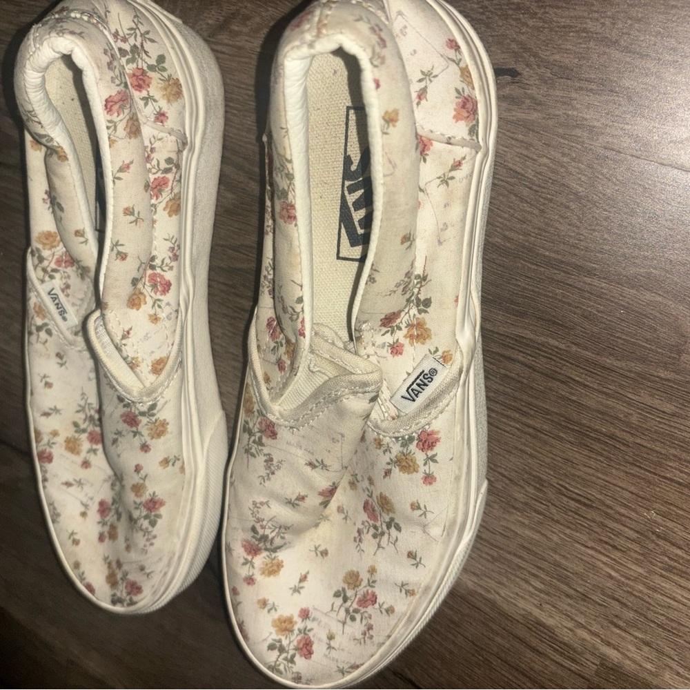 Vans Women's Floral Canvas Slip-On Sneakers - Cream